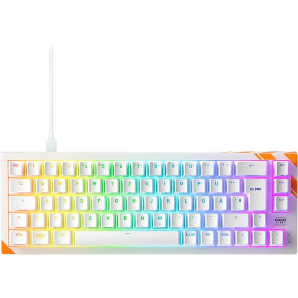 CHERRY XTRFY K5 Pro TMR Compact, Gaming-Tastatur (weiß, DE-Layout, Cherry MK Crystal)