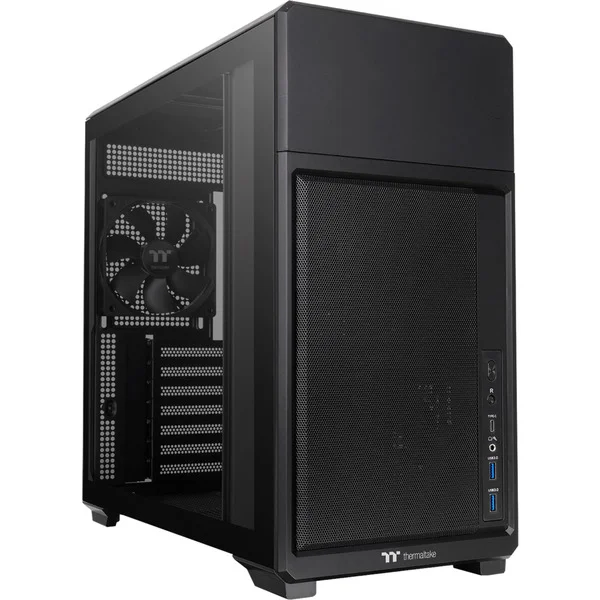 Thermaltake TR300 TG Black, Tower-Gehäuse (schwarz, Tempered Glass)