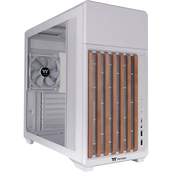 Thermaltake TR300 WS Snow White, Tower-Gehäuse (weiß/holz, Tempered Glass)
