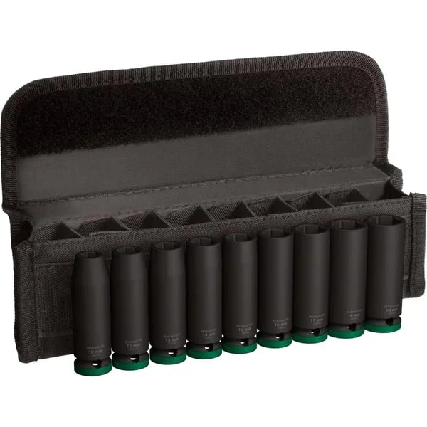 Bosch Professional PRO Impact Steckschlüsseleinsatz-Set 1/2", 9-teilig (schwarz, tief)
