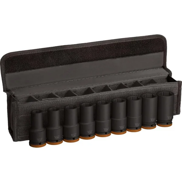 Bosch Professional PRO Impact Steckschlüsseleinsatz-Set 3/4", 9-teilig (schwarz, tief)