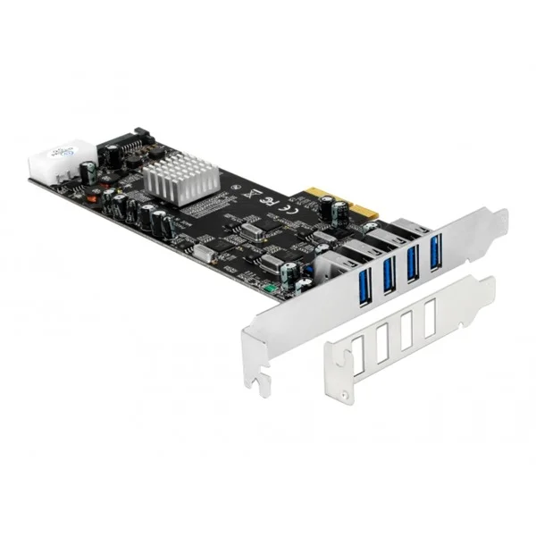 DeLOCK PCIe x4 auf 4x ext. USB 3.2 Gen 1 Quad Channel, USB-Controller (4-pin-Stromanschluss)