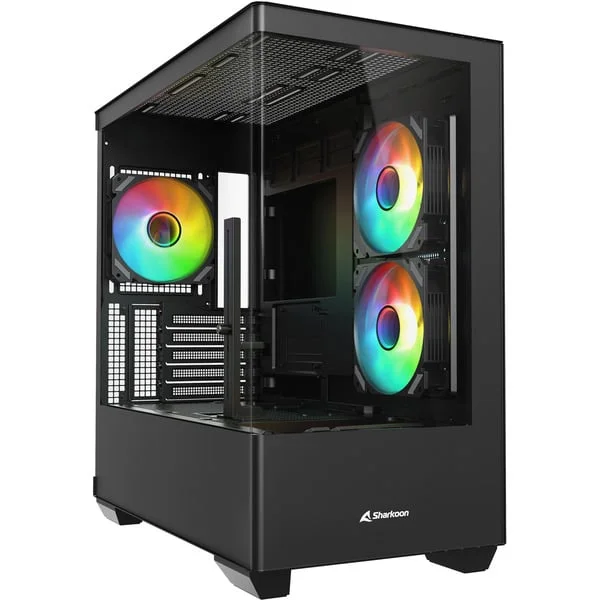 Sharkoon ELITE SHARK CM100 Generalüberholt, Tower-Gehäuse (schwarz, Tempered Glass x 2)