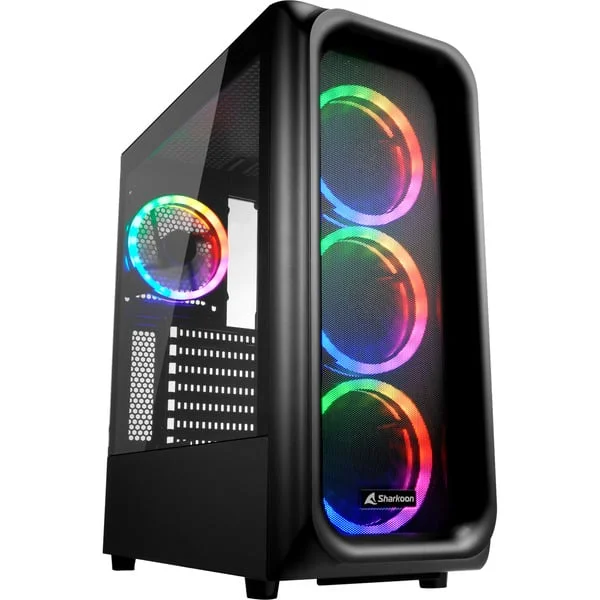 Sharkoon TK5M RGB Generalüberholt, Tower-Gehäuse (schwarz, Gehärtetes Glas)