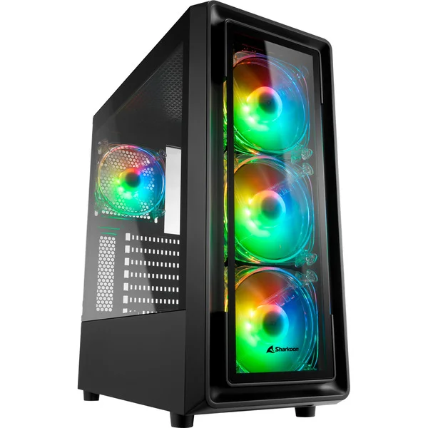 Sharkoon TK4 RGB Generalüberholt, Tower-Gehäuse (schwarz, Gehärtetes Glas)