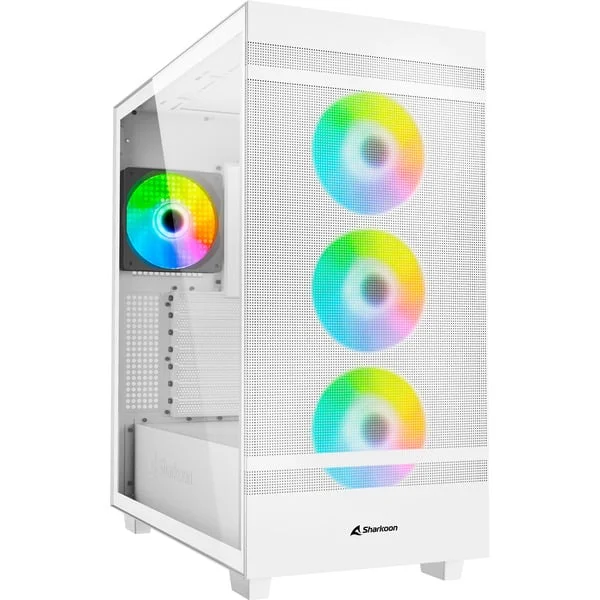 Sharkoon Rebel C50 RGB Generalüberholt, Tower-Gehäuse (weiß, Gehärtetes Glas)
