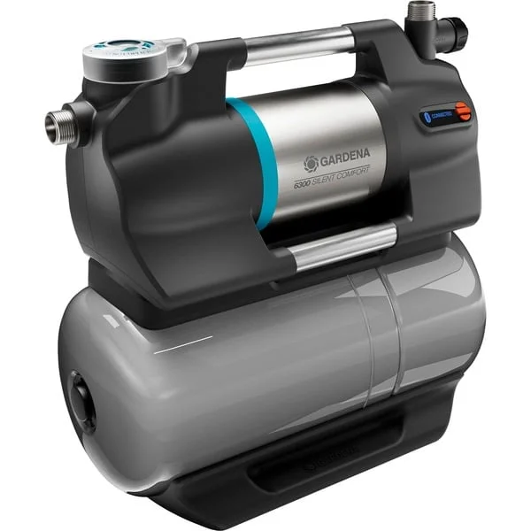 GARDENA Hauswasserwerk 6300 SilentComfort, Pumpe (grau/edelstahl, 1.050 Watt, Bluetooth, Modell 2023)