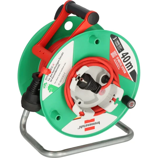 Brennenstuhl Garant G Bretec IP44 Garten-Kabeltrommel, 1 Anschluss (grün/rot, 38 + 2 Meter, Bretec-Drehkontakt-System)