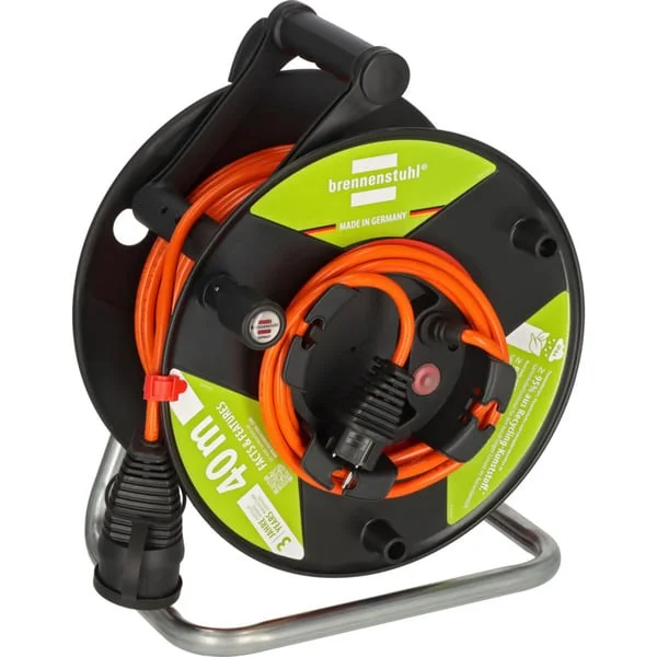 Brennenstuhl Garant G Bretec IP44 Gartenkabeltrommel, 1 Anschluss (schwarz/orange, 38 + 2 Meter)
