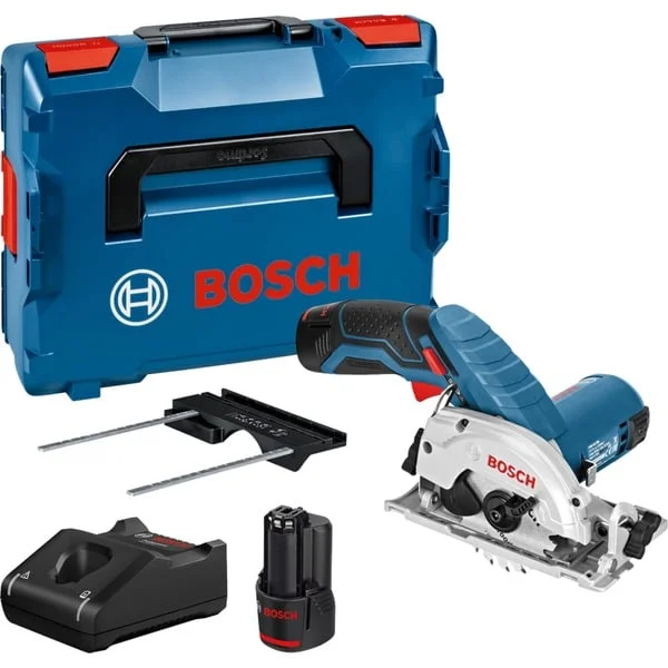 Bosch Professional Akku-Handkreissäge GKS 12V-26 Professional, 12Volt (blau/schwarz, 2x Li-Ionen Akku 3,0Ah, in L-BOXX)