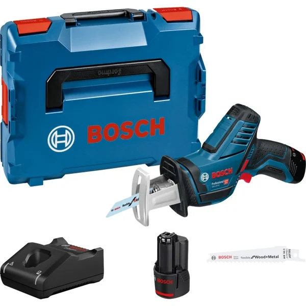 Bosch Professional Akku-Säbelsäge GSA 12V-14 Professional, 12Volt (blau/schwarz, 2x Li-Ionen Akku 3,0Ah, in L-BOXX)