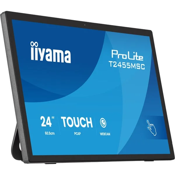 iiyama ProLite T2455MSC-B2, LED-Monitor (60.5 cm (23.8 Zoll), schwarz (matt), FullHD, IPS, Touchscreen, Webcam, USB-Hub, 120Hz Panel)