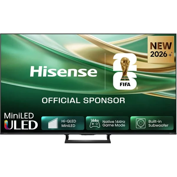 Hisense ULED 50E8S MiniLED, QLED-Fernseher (126 cm (50 Zoll), schwarz/dunkelgrau, UltraHD/4K, Triple Tuner, Subwoofer, 144Hz Panel)