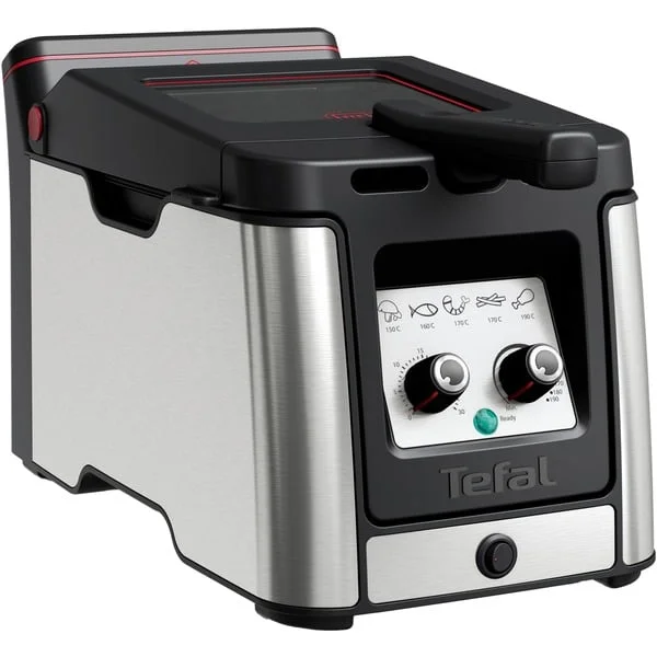 Tefal Fritteuse Clear Duo FR600D (edelstahl/schwarz, 2.000 Watt, Ölbehälter 3,5 Liter)