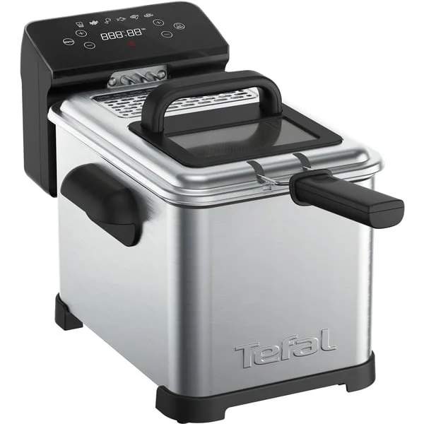 Tefal Fritteuse FR507D Family Pro Digital (edelstahl/schwarz, 2.400 Watt, Ölbehälter 4 Liter)