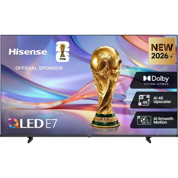 Hisense 58E7S Hi-QLED-Fernseher (146 cm (58 Zoll), schwarz, UltraHD/4K, Triple Tuner)
