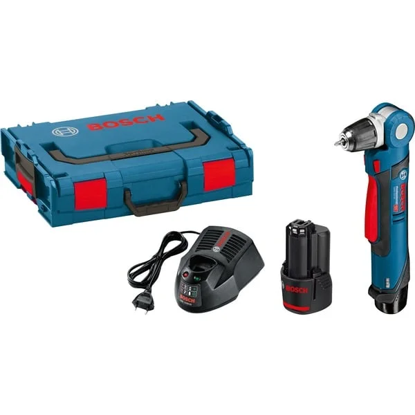 Bosch Professional Akku-Winkelbohrschrauber GWB 12V-10 Professional, 12Volt (blau/schwarz, 2x Li-Ionen Akku 2,0Ah, in L-BOXX)
