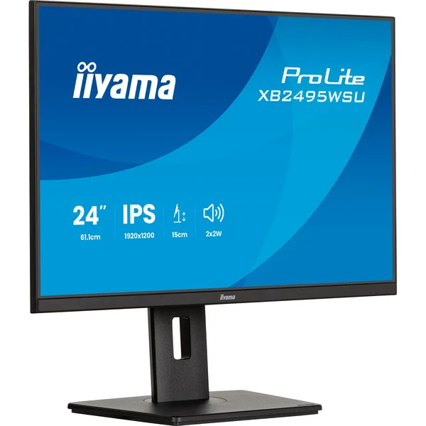 iiyama ProLite XB2495WSU-B1, LED-Monitor (61.1 cm (24.1 Zoll), schwarz (matt), WUXGA, IPS, HDMI, DP, USB-Hub, ergonomischer Standfuß, 100Hz Panel)