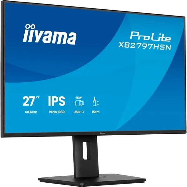 iiyama ProLite XB2797HSN-B1, LED-Monitor (68.6 cm (27 Zoll), schwarz (matt), FullHD, IPS, HDMI, DP, USB-C, USB-Hub, Lautsprecher, 100Hz Panel)
