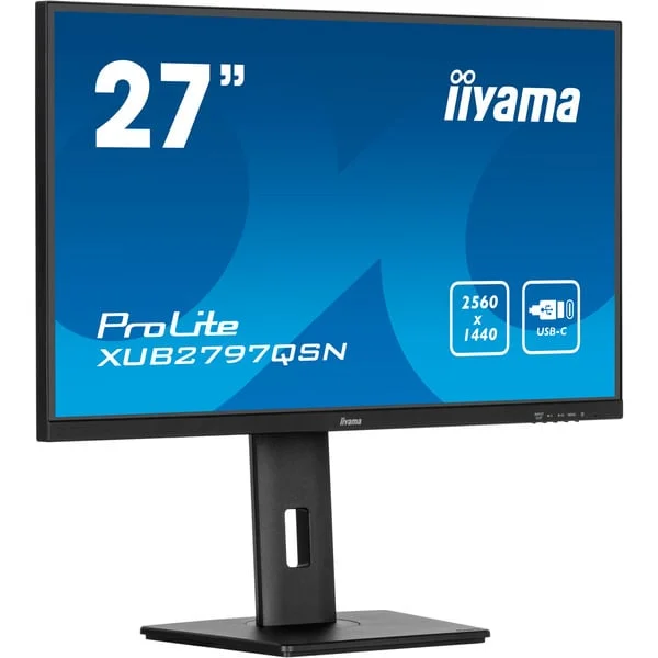 iiyama ProLite XB2797QSNP-B1, LED-Monitor (68.5 cm (27 Zoll), schwarz (matt), QHD, IPS, HDMI, DP, USB-C, USB-Hub, Daisy Chain, KVM)
