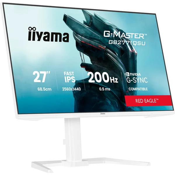 iiyama G-Master GB2771QSU-W1 Red Eagle, Gaming-Monitor (68.5 cm (27 Zoll), weiß (matt), QHD, Fast-IPS, HDMI, DP, G-Sync komp., USB-Hub, 200Hz Panel)