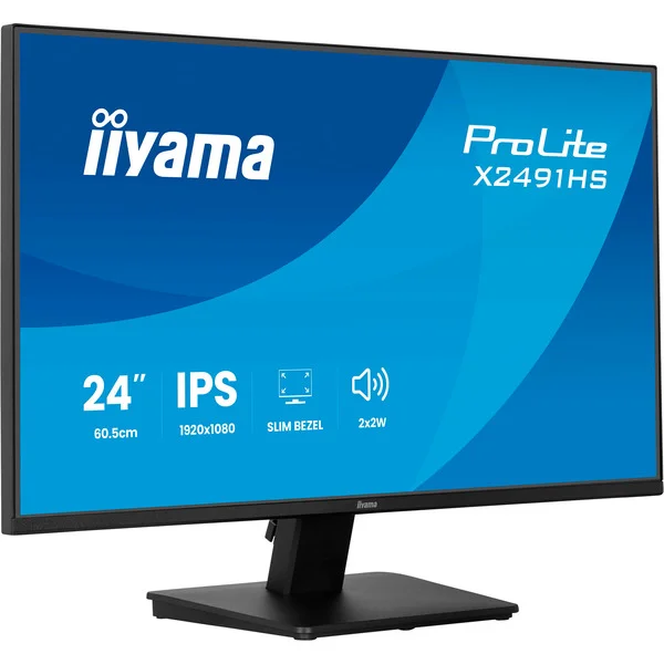 iiyama ProLite X2491HS-B1, LED-Monitor (60.5 cm (23.8 Zoll), schwarz (matt), FullHD, IPS, HDMI, DP, Lautsprecher, 120Hz Panel)