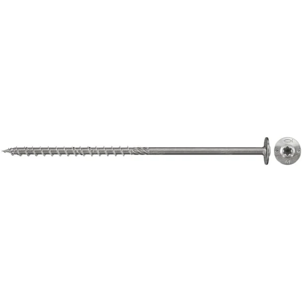 fischer Holzbauschraube PowerFast 6,0x60 Tellerkopf TX (200 Stück, mit Teilgewinde, Edelstahl A2)