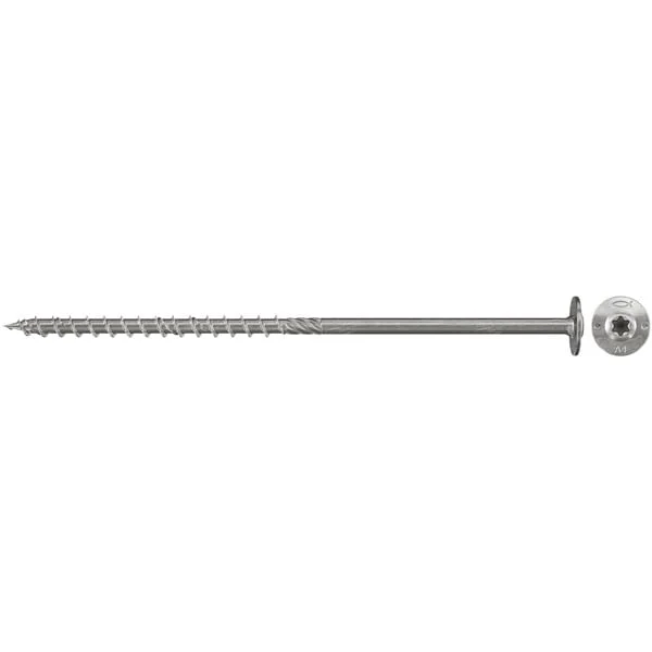 fischer Holzbauschraube PowerFast 6,0x80 Tellerkopf TX (200 Stück, mit Teilgewinde, Edelstahl A2)