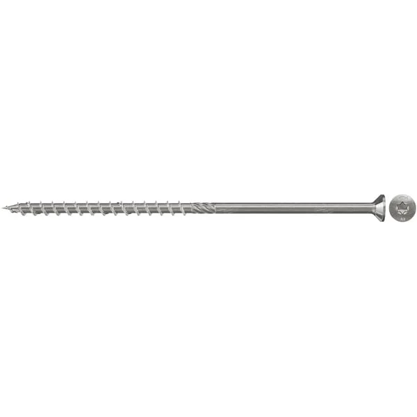 fischer Spanplattenschraube PowerFast 6,0x200 Senkkopf TX (100 Stück, mit Teilgewinde, Edelstahl A4)