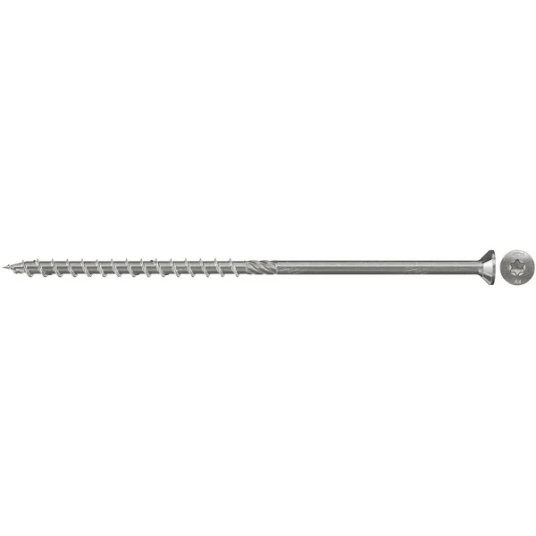 fischer Spanplattenschraube PowerFast 6,0x140 Senkkopf TX (100 Stück, mit Teilgewinde, Edelstahl A4)