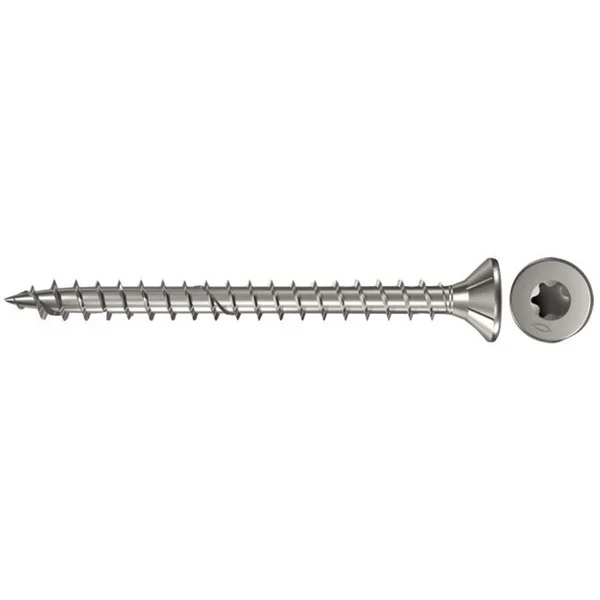 fischer Spanplattenschraube PowerFast 5,0x30 Senkkopf TX (200 Stück, mit Vollgewinde, Edelstahl A4)