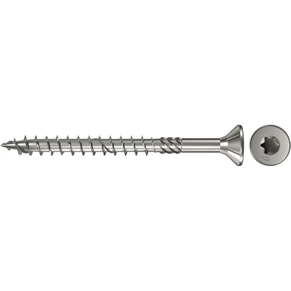 fischer Spanplattenschraube PowerFast 6,0x50 Senkkopf TX (100 Stück, mit Teilgewinde, Edelstahl A4)