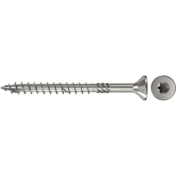 fischer Spanplattenschraube PowerFast 5,0x60 Senkkopf TX (200 Stück, mit Teilgewinde, Edelstahl A4)