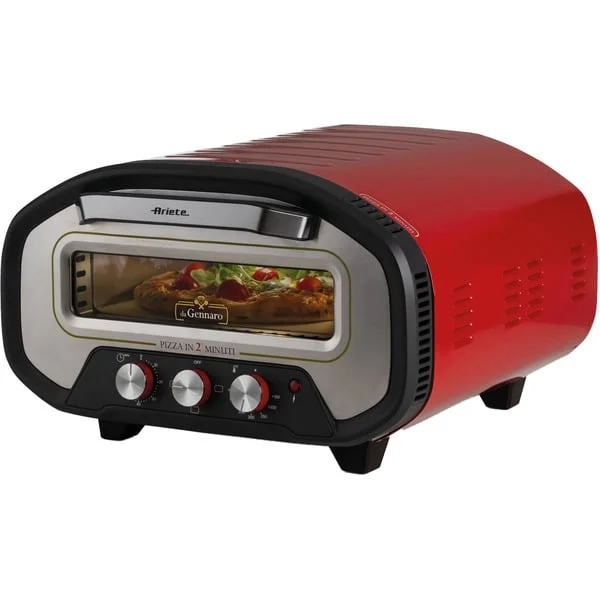 Ariete Pizzaofen DA GENNARO (rot/edelstahl, 2.200 Watt, für Pizzen bis ca. Ø 30cm)
