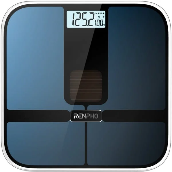 Renpho Elis Solar 2, Waage (schwarz, Bluetooth. WLAN)