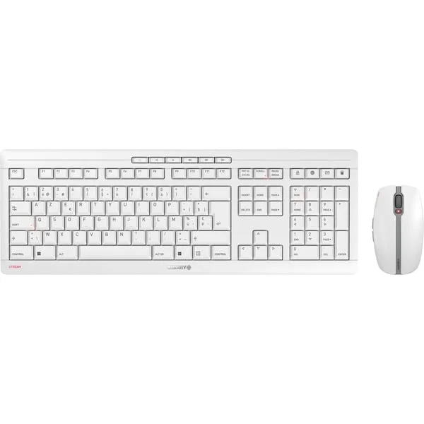 CHERRY STREAM DESKTOP RECHARGE, Desktop-Set (weiß/grau, BE-Layout, Cherry SX-Scherentechnologie)