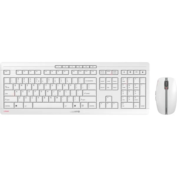 CHERRY STREAM DESKTOP RECHARGE, Desktop-Set (weiß/grau, EU-Layout (QWERTY), Cherry SX-Scherentechnologie)