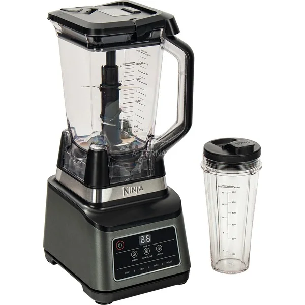 Ninja 2-in-1 Standmixer mit Auto-iQ BN750EU (schwarz/silber, 1.200 Watt, 2,1 Liter & 0,7 Liter)