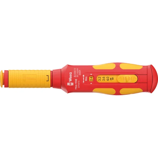 Wera VDE Drehmoment-Schraubendreher 7615 Kraftform Safe-Torque Speed (rot/gelb, 2,4–4,0 Nm)