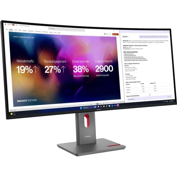 Lenovo ThinkVision P40WD-40, LED-Monitor (100.8 cm (39.7 Zoll), schwarz, WUHD, IPS-Black, Curved, HDMI, DP, Thunderbolt, USB-C, 120Hz Panel)