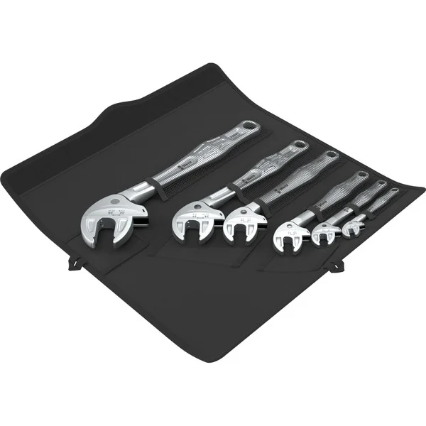 Wera 6004 Joker 6 Set 1 - Selbstjustierender Maulschlüssel-Satz, 6-teilig, Schraubenschlüssel (silber, mit Ratschenfunktion)