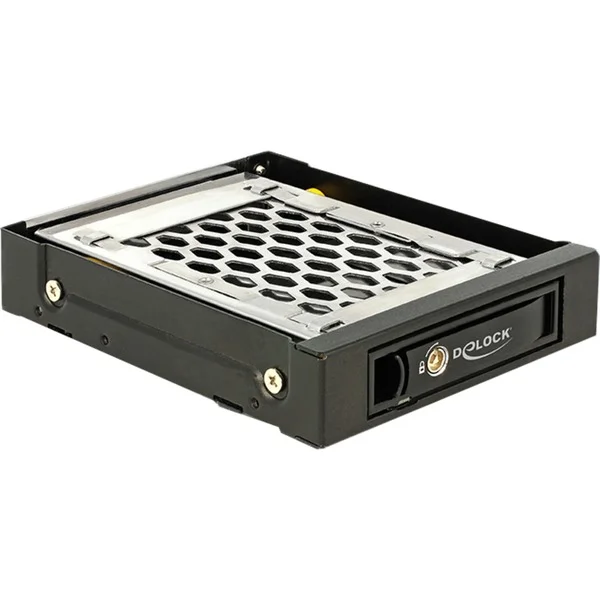 DeLOCK 3,5" Wechselrahmen für 1x 2,5" SATA/SAS HDD/SSD (schwarz, mit Vibrationsschutz)