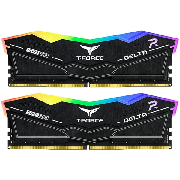 Team Group DIMM 32 GB DDR5-6600 (2x 16 GB) Dual-Kit, Arbeitsspeicher (schwarz, FF3D532G6600HC34DC01, Delta RGB, INTEL XMP)