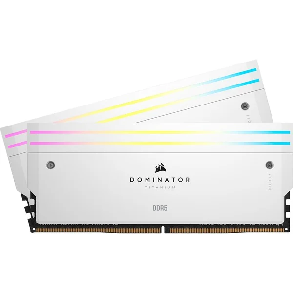 Corsair DIMM 32 GB DDR5-6000 (2x 16 GB) Dual-Kit, Arbeitsspeicher (weiß, CMP32GX5M2B6000C30W, Dominator Titanium, INTEL XMP)