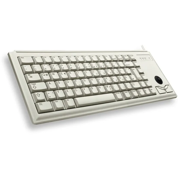 CHERRY Slim Line G84-4400, Tastatur (grau, US-Layout, integr. Trackball)