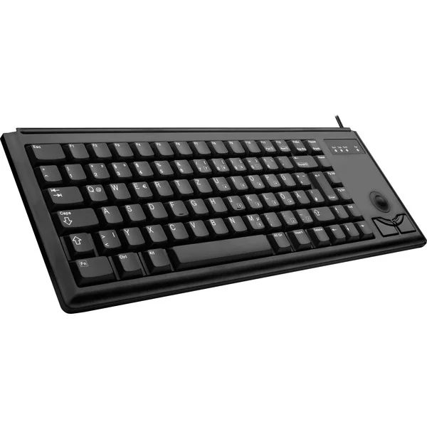 CHERRY Slim Line G84-4400, Tastatur (schwarz, US-Layout, integr. Trackball)