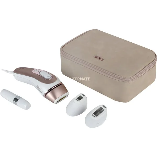 Braun Smart IPL Skin i·expert PL7249, Haarentferner (weiß/rosé, inkl. Tasche + 3 Aufsätze + Gillette Venus Rasierer)