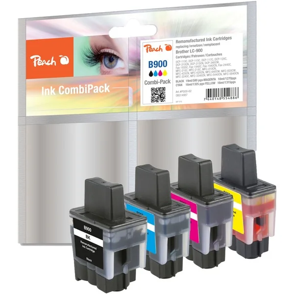 Peach Tinte Sparpack PI500-62 (kompatibel zu Brother LC-900VAL)