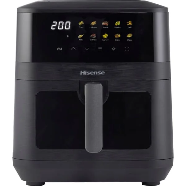 Hisense Heißluftfritteuse HAF2100DCD (schwarz, 2.100 Watt, Korb 7,7 Liter)