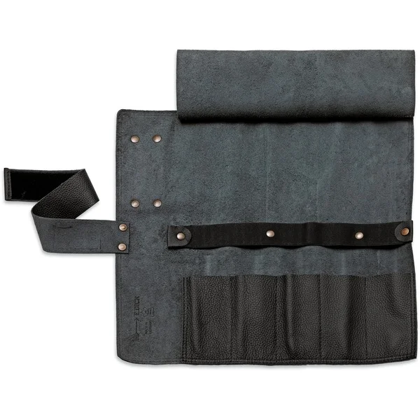DICK Leder-Rolltasche leer, für 5 Messer, Besteck (schwarz)
